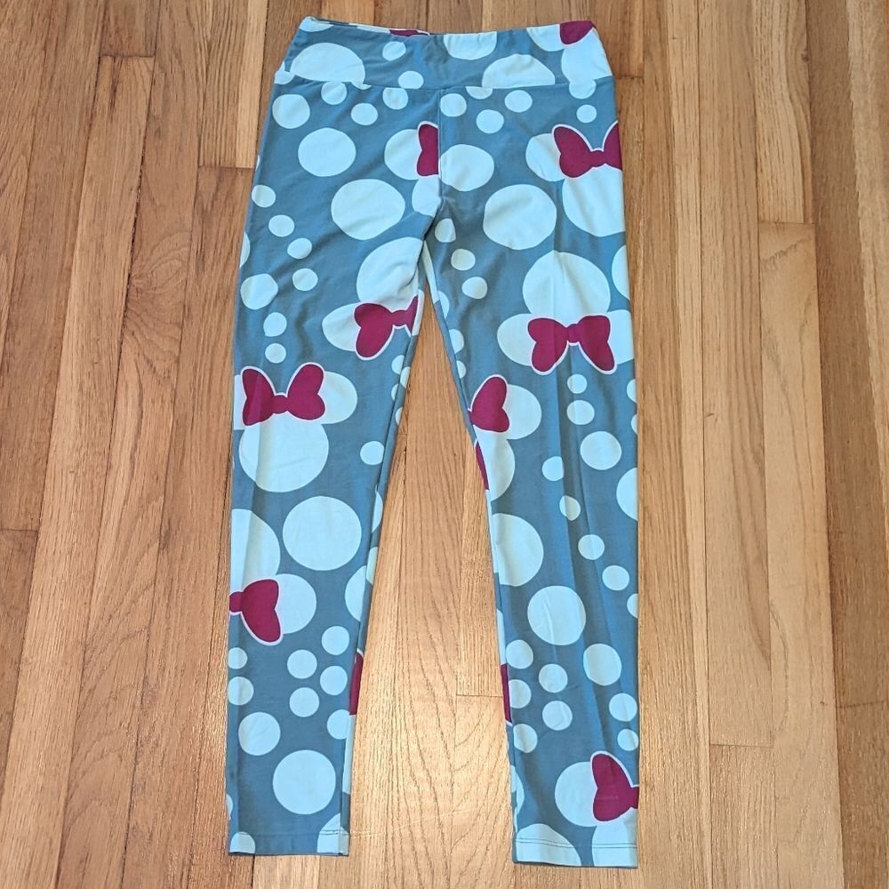 LuLaRoe Disney Blue and Pink Mickey Leggings